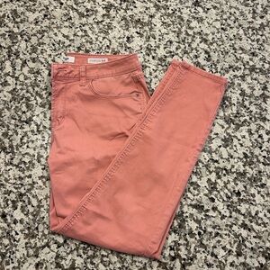 Kensie Effortless Ankle Mid Rise Coral Skinny Jeans
